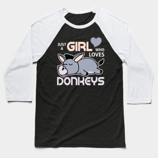 Donkey Girl Woman Baseball T-Shirt